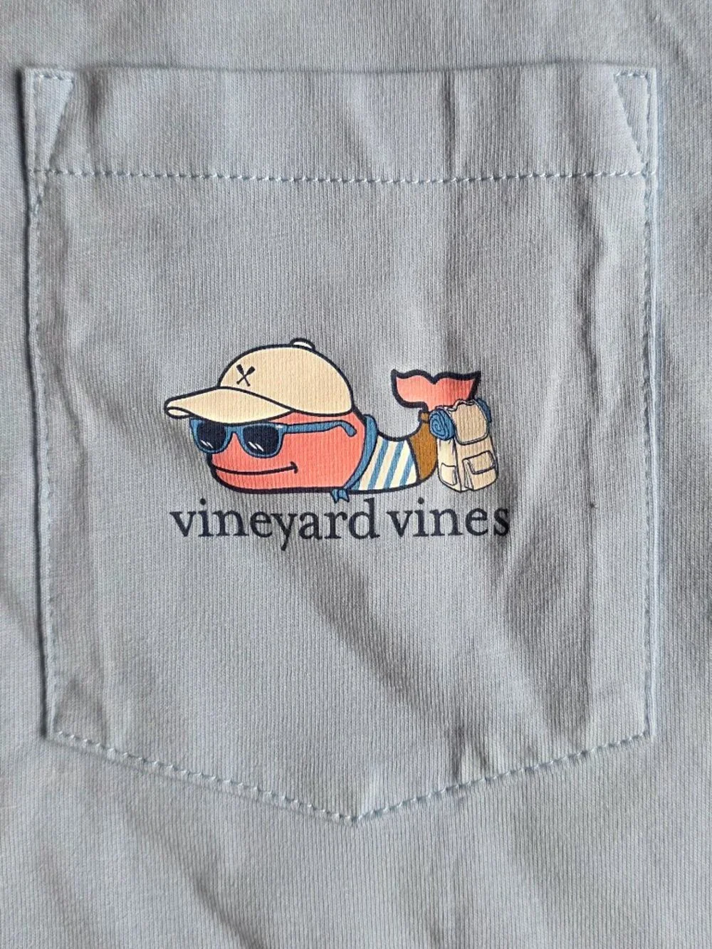 Vineyard Vine's Light Blue Whale T-Shirt | Large 16 | Short Sleeve Camping NEW